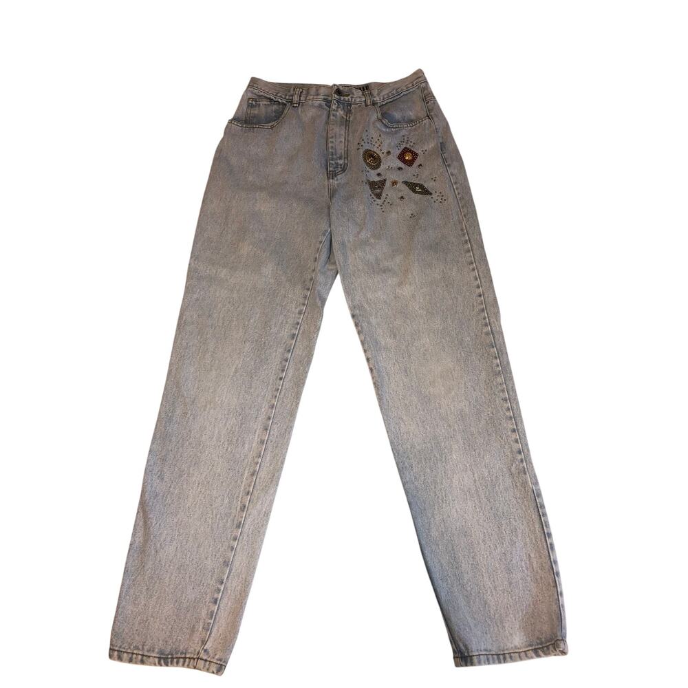 Vintage Embellished Jeans High Waist Baggy Mom Lightwash Blue Forenza Hong Kong